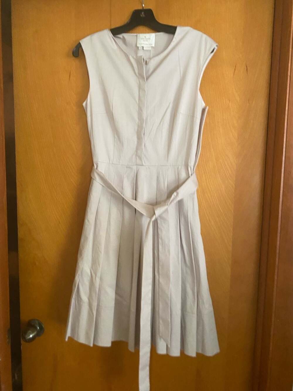 Kate Spade New York Coreen Pleated Cotton-Blend Dress in Pebble-6